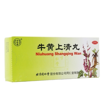 Pekin Tong Ren Tang Co., Ltd Tong Ren Tang İlaç Fabrikası Niuhuang Shangqing Haplar 6g*10 Tablet Baş ağrısı Baş dönmesi Kırmızı gözler Tinnitus Ağrı Boğaz ağrıları Şişmiş Ağrılı diş eti